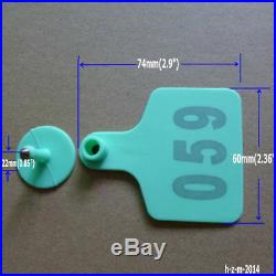 001-200 Number Green Animal cattle Use Ear Tag Livestock Tags labels cattle spe