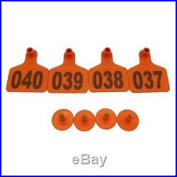 1000Cattle Ear Tags Customized Cow Livestock Ear Mark Identification Tags orange