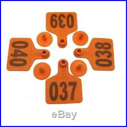 1000Cattle Ear Tags Customized Cow Livestock Ear Mark Identification Tags orange