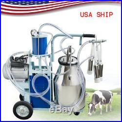 110V/220V Electric Milking Machine Milker For Cows 25L Bucket Low Noise Portable