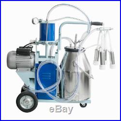 110V/220V Electric Milking Machine Milker For Cows 25L Bucket Low Noise Portable