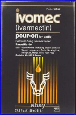 1 Liter POUR-ON Cattle Dewormer roundworms, lungworms, grubs, horn flies, sucking