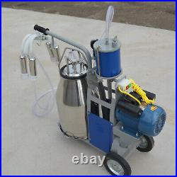 25L Auto Electric Milking Machine For Farm Cow Cattle Bucket Vacuum Piston Pump