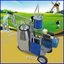 25L Auto Electric Milking Machine For Farm Cow Cattle Bucket Vacuum Piston Pump