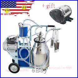 25L Electric Dairy Milking Machine Milker for Cows cattle Bucket + FREE Pulsator