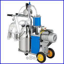 25L Electric Milker Milking Machine For Goats Cows WithBucket 2 Handles 5-8 Cows/h