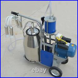 25L Electric Milker Milking Machine For Goats Cows With Bucket 2 Plug 12 Cows/hour