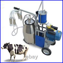 25L Electric Milking Machine Farm Cows Goat WithBucket Double Handles 12 Cows/H