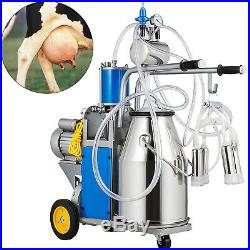 25L Electric Milking Machine For Farm Cows WithBucket Double Handles 5-8 Cows/Hour