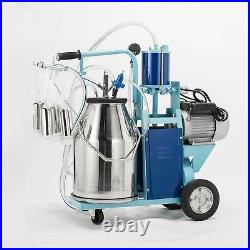 25L Electric Milking Machine For Goats Cows Bucket 2 Plug 12Cows hour Milker