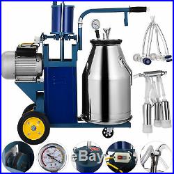 25L Electric Milking Machine For Goats Cows WithBucket 550W 2 Plug 1440RPM 64L/min
