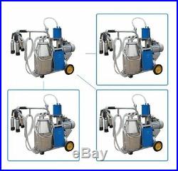 25L Electric Milking Machine For farm Cows Bucket Stainless Steel 64/min Livesto