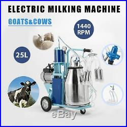 25L Electric Milking Milker Machine For Goats Cows Stainless Steel 1440RPM