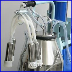 25L Portable Electric Milking Machine For Farm Cow Cattle Bucket Vacuum Pump USA