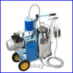 25L Portable Electric Milking Machine Vacuum Pump Farm Cow Dairy Cattle Milker