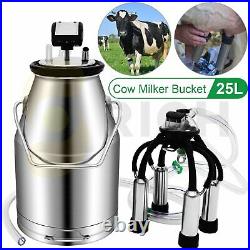 25L Portable Electric Milking Machine with Double Vacuum Pump For Cows Cattle