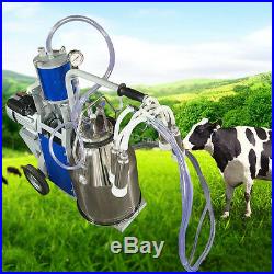 2X US Dairy Milker Vacuum Pump Electric Milking Machine 25L Bucket for Farm Cows