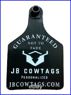 50 cattle cow ear tags custom personalized never fade BOTH sides engraved
