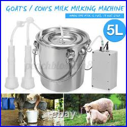 5L Stainless Steel Electric Milking Machine Cow Cattle Milker Device 110