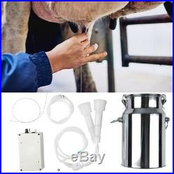 7L Cows Milker Electric Milking Machine Home Sheep Pulse Type Vacuum Pump Bucket