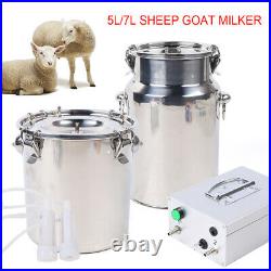 7L Electric Sheep Goat Milking Machine Vacuum Pulsation Sheep Cattle Milker 110V
