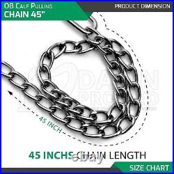 8 Pcs Calf Puller 65 OB Chain 30 45 60 With 3 Handles & Carrying Bag Set