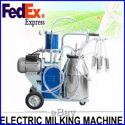 Auto Electric Milking Machine For Farm Cow Cattle Bucket Vacuum Piston Pump AAA