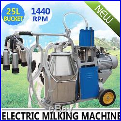 Automatic Electric Milking Machine Milk Cattle Cow Bucket SS Vacuum Piston Pump
