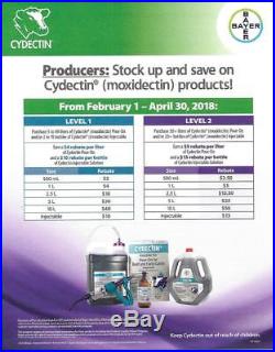 Bayer Cydectin Injectable 500ml Cattle DeLice DeWorm GUN INCLUDED Rebate Offer