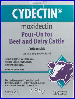 Bayer Cydectin Pour-On Beef & Dairy Cattle 5 Liter Gun INCLUDED Rebate Offer