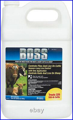 Boss Pour-On Insecticide Cattle Sheep Goats Gallon
