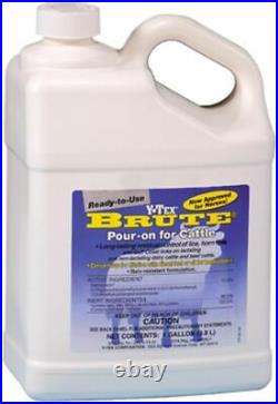 Brute Insecticide Pour-On Conc Cattle Wipe-On Horse Gallon Lice Ticks flies