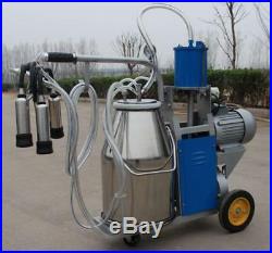 CE Electric Piston Milking Machine For Cows Farm 25L Bucket Easy Move Durable