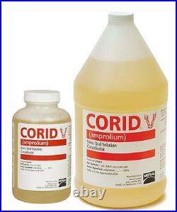 CORID 9.6% SOLUTION Amprolium Water-soluble Coccidiosis Prevention Cattle Gallon