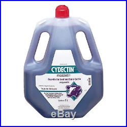 CYDECTIN POUR-ON Beef Dairy Cattle Dewormer Zero Slaughter Withdrawal 5 Liter