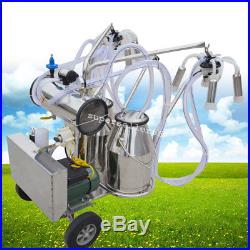 Double Tank Electric Milker Milking Machine For Farm Cattle Dairy Equipment 110V