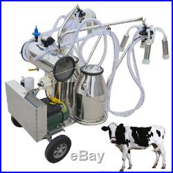 Double Tank Electric Milker Milking Machine Vacuum Pump For Farm Cattle 0.75KW