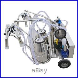 Double Tank Electric Vaccuum Pump Milking Machine For Cows &Cattle USPS Shipping