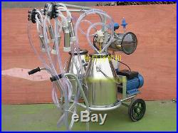 Double Tank Electric Vaccuum Pump Milking Machine For Cows &Sheep Shipped by Sea