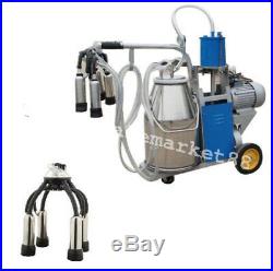 Electric Milker Machine For farm Cows With Bucket Piston Vacuum Pump 25 day SHIP