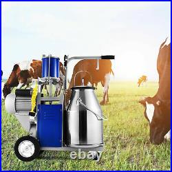 Electric Milking Machine For Farm Cows WithBucket Adjustable 12Cows/hour Milker