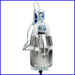Electric Milking Machine For Goats Cows 25L Bucket With Wheels Piston Vacuum Pump