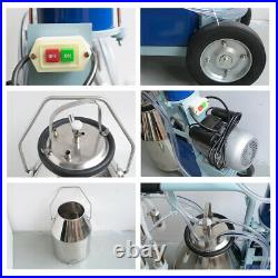 Electric Milking Machine For cows Bucket Stainless Steel +Auto Vacuum Pump Fast