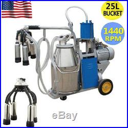 Electric Milking Machine For cows Bucket Stainless Steel Automatic Vacuum Pump