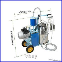 Electric Milking Machine Milker For Farm Cows 25L Bucket Stainless Steel 1440RPM