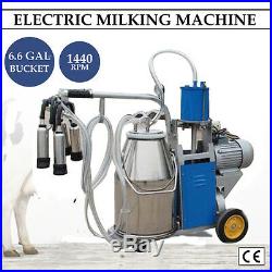 Electric Milking Machine Milker Goat Sheep Cattle Bucket 25L Vacuum Piston Pump