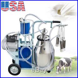 Electric Milking Machine Milker Piston Pump Cattle Dairy Equipment 110V 1440rmp