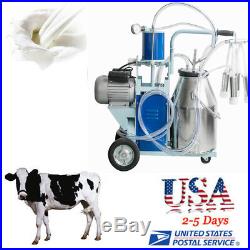 Electric Milking Machine for Farm Cows Bucket Piston Vacuum Pump Milk Dairy USA