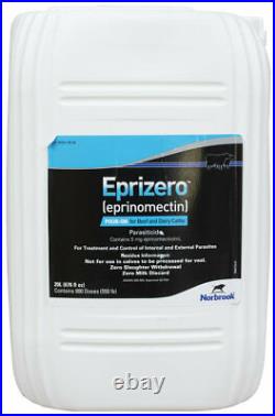 Eprizero Eprinomectin Pour On 20 Liter Cattle Wormer Parasites Zero Withdrawl