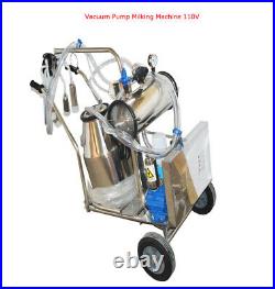 Farm Bucket Milker Electric Vacuum Pump Milking Machine for Cows Goat 110V NEW